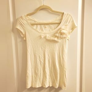 Ann Taylor Loft Off White Dressy Tshirt